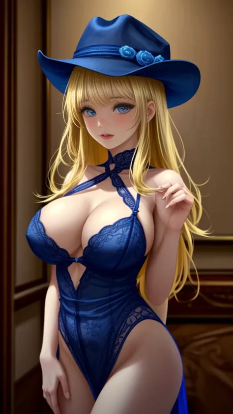 nsfw:1.5,((cute_girl,vaginal,sex,cowgirl_position,vulgarity,orgasm,gigantic_breasts,hat,negligee,prostitution,canopy_bed)),((masterpiece:1.5,best_quality:1.5,ultra_detailed:1.5)),((blonde_hair,blue_eyes,pale_skin))