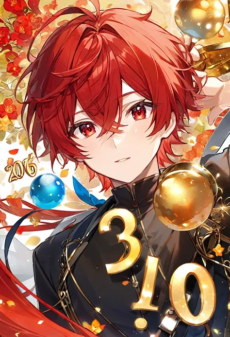 Has red hair、１０Year Boy、Large red eyes、I&#39;m in tears because I was scolded、Grab the bottom of your shirt、A little depressed、He has cat ears and a bushy tail、Wooden Flooring、Top view(Highest quality)(Ultra delicate)(Masterpiece)