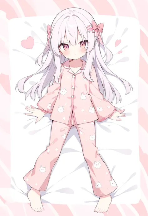 Mini character、、pajamas、Pajamas、Full body view、Spread your limbs、Spread your legs wide、