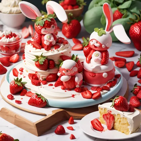 Bunny ears，football，cake，strawberry，chili