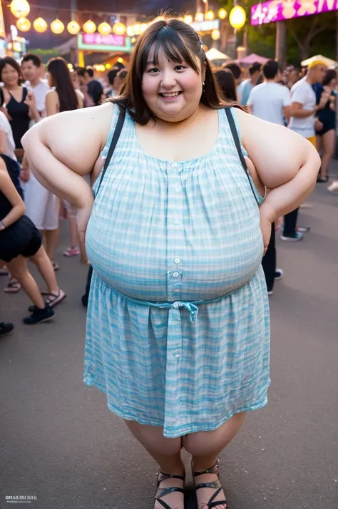 ((((Very fat woman))))、Summer Festival、smile、cute、Beautiful Asian Girl、4K、RAW、Ultra HD