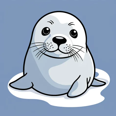 cute seal, illustration, vector graphics, strong contours