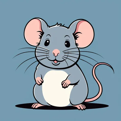 cute rat, illustration, vector graphics, strong contours