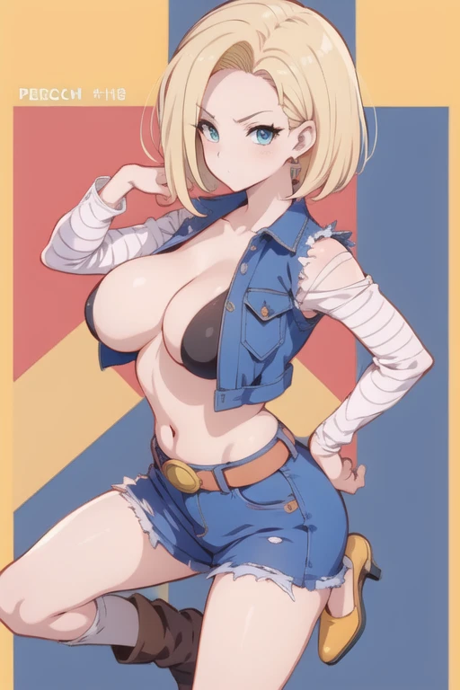 Chibi, busty, android18 pecho grande kawal nude