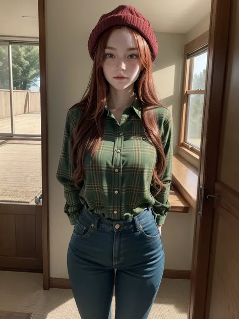 Wendy is a tall teenager for her age, thin and attractive with a smug expression on her face. She has green eyes and fair skin and some freckles on her face. Wendy has long red hair that reaches her hips, she is always wearing a green plaid blouse, dark bl...