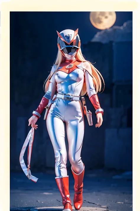 (Masterpiece, 4K resolution, ultra-realistic, highly detailed), (White costume superhero theme, charismatic, girl on top of the city, wearing white Spider-Man costume, superheroine), [((23 years old), (long white hair:1.2), full-body, (blue eyes:1.2), (Spi...