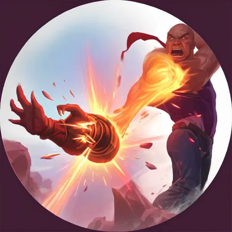 Icon of a character tearing and attacking himself, amputated arm
