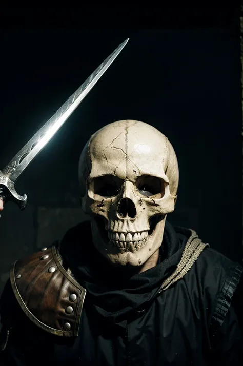 skull stuck with a sword wallpaper 