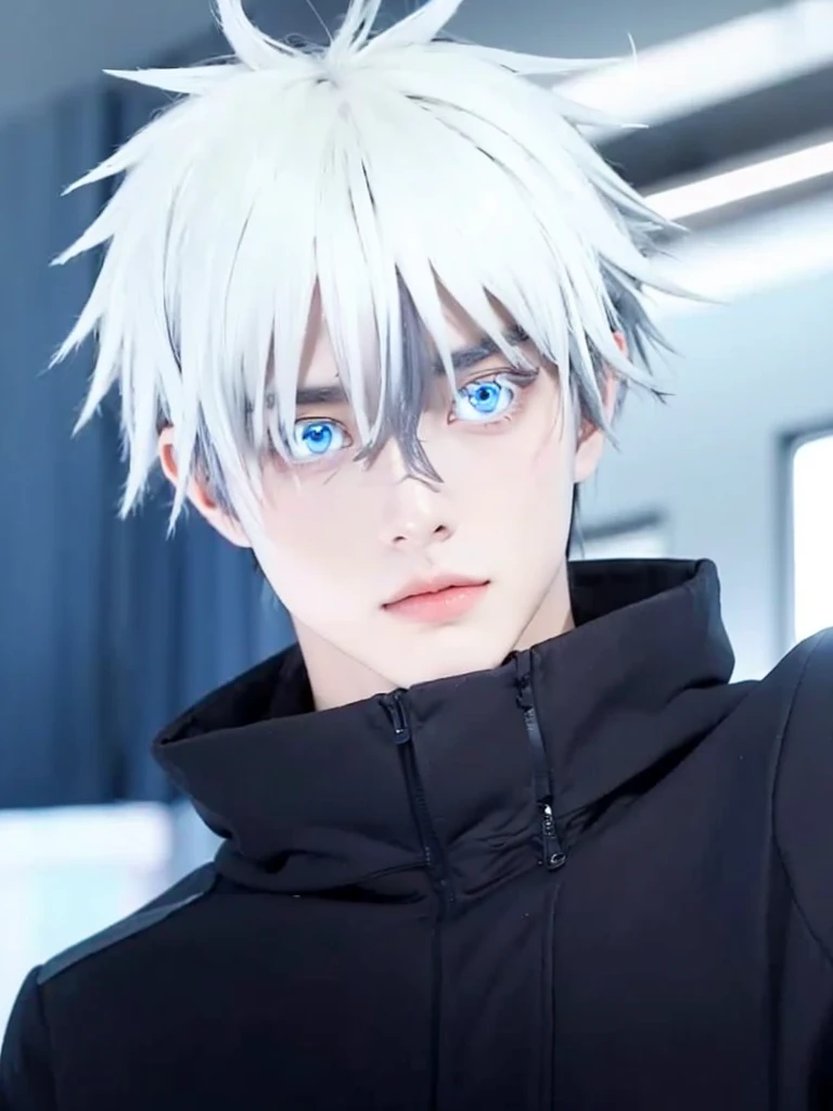 male、Gray Hair、Blue Eyes、Handsome