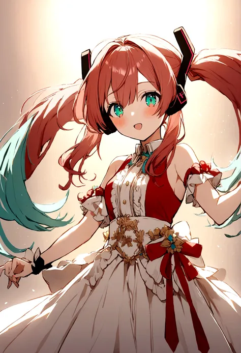 1girl,Makima but with hatsune miku corlor pallete