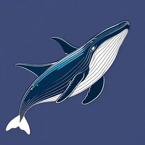 cute Humpback Whale, illustration, vector graphics, strong contours
