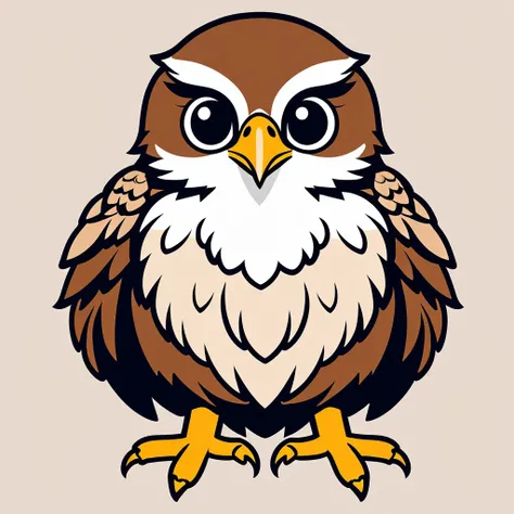 cute hawk, illustration, vector graphics, strong contours
