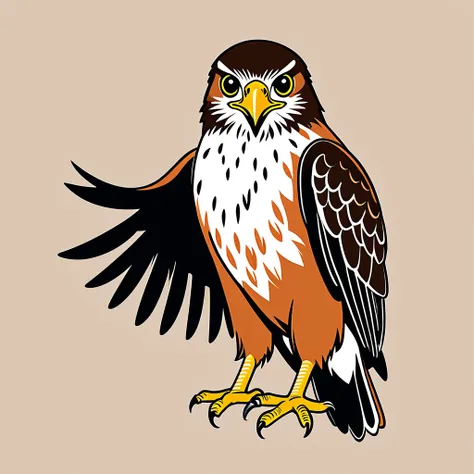 cute hawk, illustration, vector graphics, strong contours
