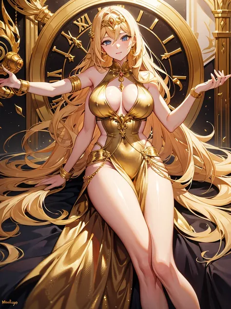 golden hair milf goddess of time