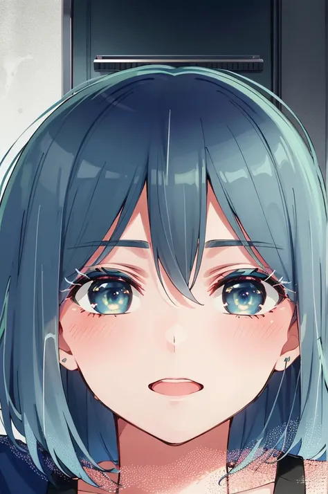 Tabletop, Highest quality, Ultra-high resolution, Very detailed, High Contrast, Beautiful lighting, Depth of written boundary, Blue Hair, Green Eyes, (Bob Hair:1.5), blush, Browsing Caution, Micro Bikini　Spread your legs　Ahegao　Bitch　Inviting ejaculation　S...