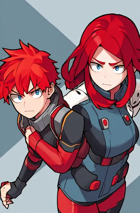 horikoshi kouhei, 1girl, Satoru Hijiri, boku no hero academia, Red hair, Shoulder-length red hair, blue eyes, red hair, looking Beautiful , official art, pale skin, serious.