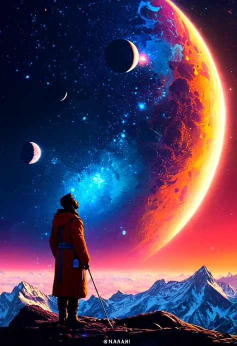 Astrologer, by Alena Aenami, full body, cinematic still, cinemascope, best quality, masterpiece, very aesthetic, perfect composition, intricate details, ultra-detailed, vivid colors