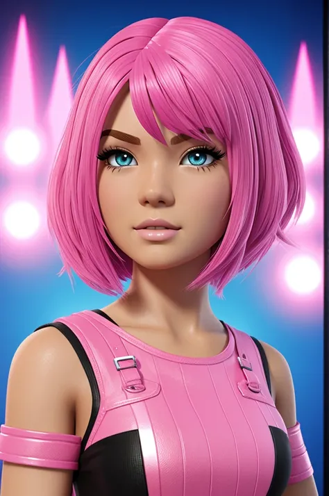 Roblox character pink hair 
