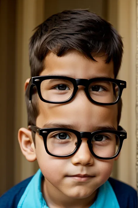 A boy with giant glasses 