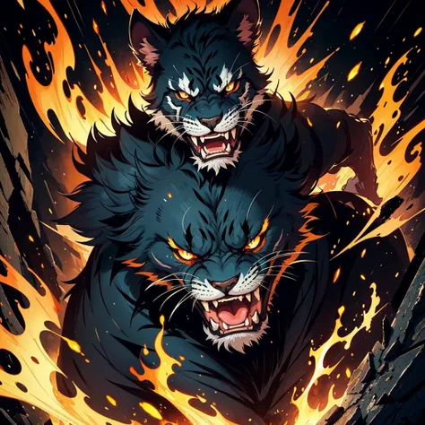 panter, angry, ventor, flames, dark, frightening, intimidating