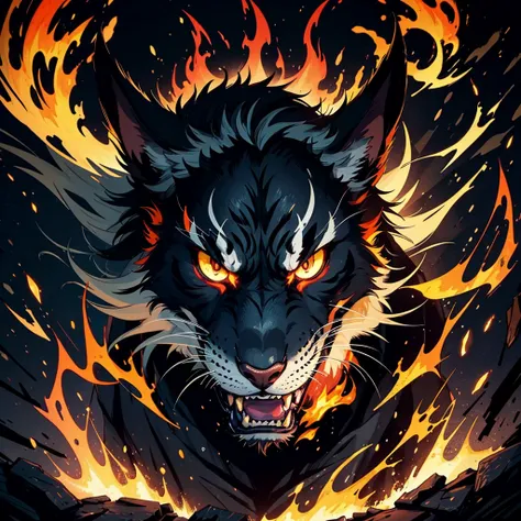 panter, angry, ventor, flames, dark, frightening, intimidating