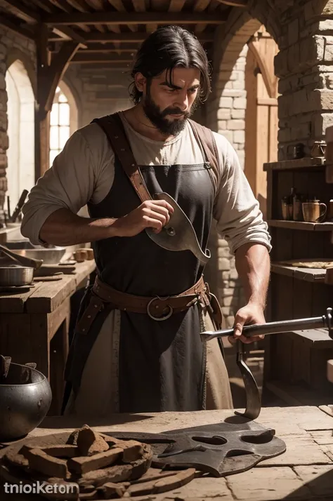 A medieval blacksmith 