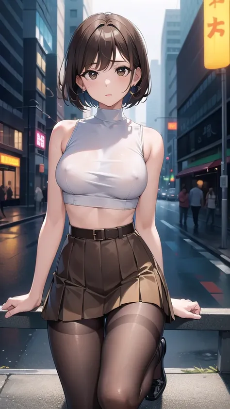 nobarakugisaki, nobara kugisaki, bob cut, (brown eyes:1.7), brown hair, lips, short hair,
BREAK belt, brown belt, brown pantyhose, crop top, crop top overhang,pantyhose, pleated skirt, shirt tucked in, skirt, blue skirt, white crop top,wet top,skinny fit,
...