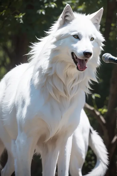 A singing white wolf 