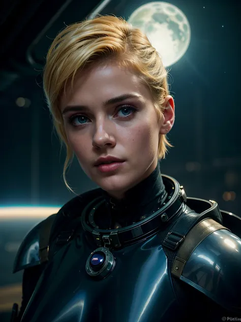 (Best quality,4K,8K,A high resolution,Masterpiece:1.2),(Realistic,Photorealistic,photo-realistic:1.37),Stefania Ferrario as a Astronaut, Short blonde hair, Perfect body, Steam punk, film-noir, Otherworldly, Vivid colors, Dreamlike, Sci-fi, subtly lit,Atmos...