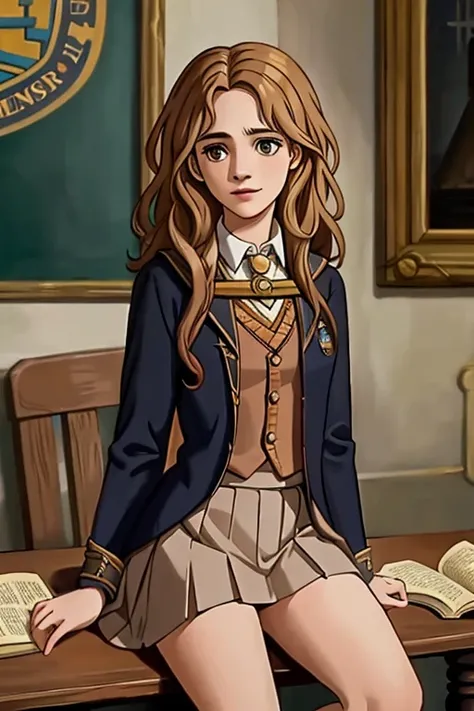 ((best quality)), ((masterpiece)), (detailed), Hermione Granger, anal sex, Hogwarts