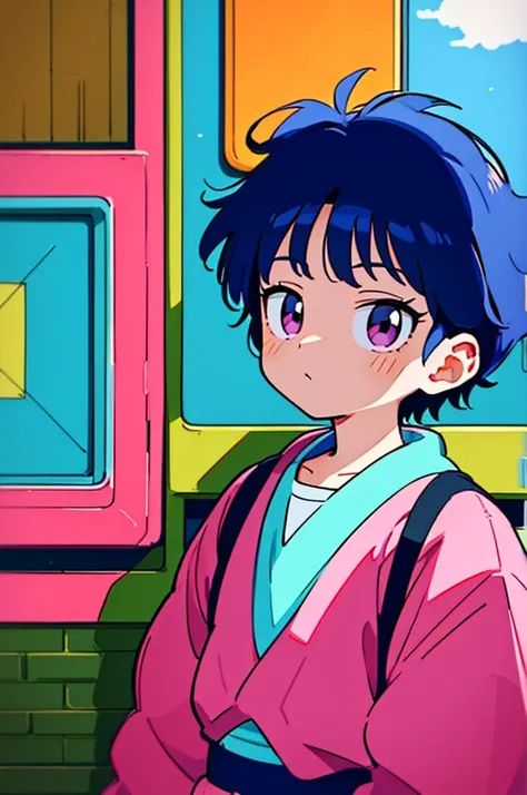 boy anime, looking straight ahead, anime aesthetic, 9 0 s anime aesthetic, young anime man, lofi artstyle, lofi aesthetic, 90s a...