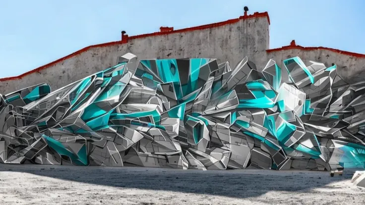 a wall, with ultra-realistic 3d graffiti, in the style of wynwood walls, no bright colors