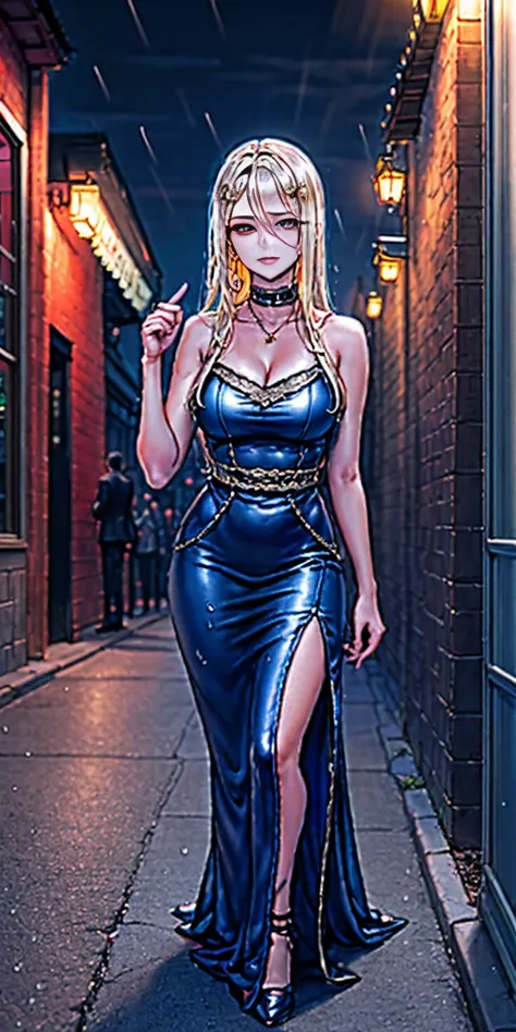 Setting: Atmospheric Street Background (Think bustling city street at night with neon lights and rain, a foggy alleyway, or a deserted highway at dusk) - Choose the specific atmosphere you desire. Character: Appearance: Ultra Quality - High level of detail...