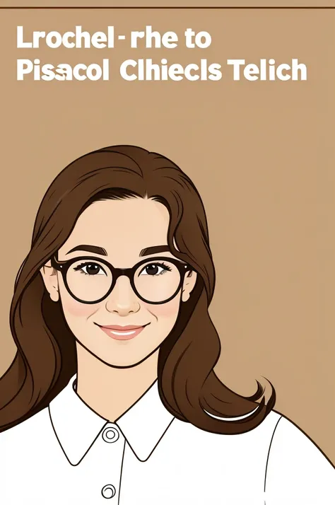 A logo for a preschool teacher. You should have a drawing of a preschool teacher with these characteristics: long brown wavy hair, white skin light brown eyes and wears glasses. Around the teacher there should be the drawing of early childhood children 