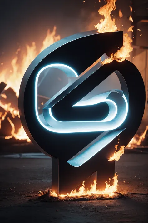 Letter N on fire ultra realistic