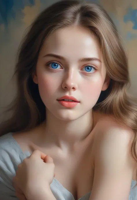 (best quality, 4k, highres, masterpiece:1.2), ultra-detailed, (realistic:1.37), beautiful girl, detailed blue eyes, slightly lowers her panties to her knees, delicate grooming of the pubic area.

This painting shows a beautiful girl in meticulous detail。We...