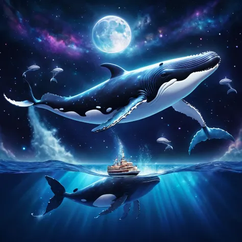 space magical whale, 