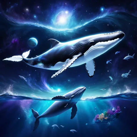 space magical whale, 