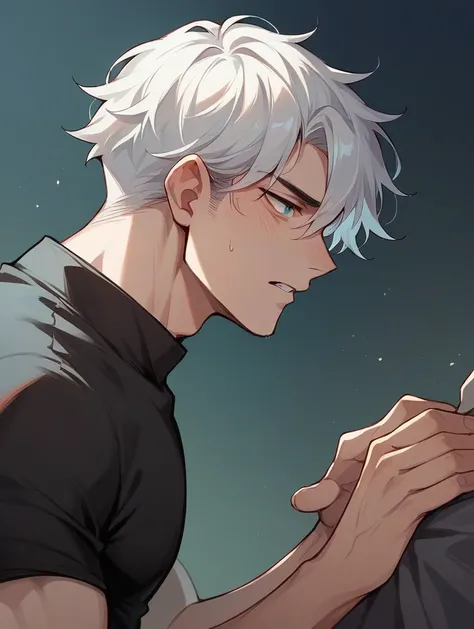 Make a boy with white hair