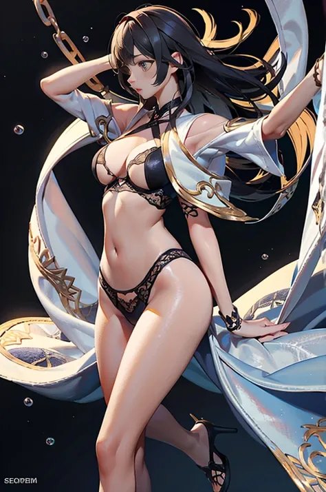 wizard, girl, 3D style, 3DMM, large legs, complex light, muito sensuous, sexly, lace on costume, over all view, detailed top,(cover with decorated edges),small top showing upper part of breasts,sensuous,((very big tits)), (lap completely uncovered),(upper ...