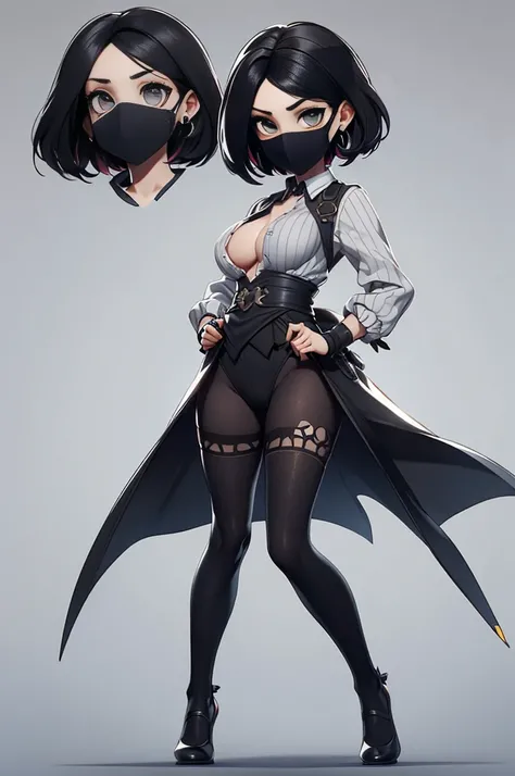 Mini Nier Automata, (Nier Automata), solo, ray tracing, 3D style, 3DMM, ((oses per photo)), ((oses ouch cada foto)), fully body,(Front view),(Costas Issue), (Emist on the left), show flat belly, (((oses per photo))),(very big breastsperfect ass, perfect an...