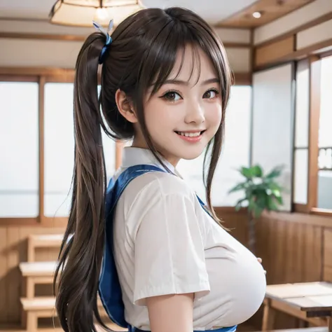 twin tail hairstyle, japanese girls, 8k, big breasts,cute、shooting from behind、butt、sexy rupture、 highest quality, masterpiece, ...