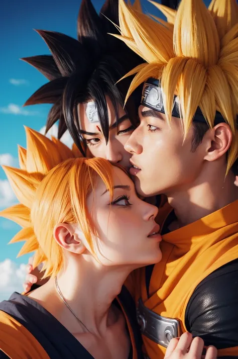 Goku kissing Naruto
