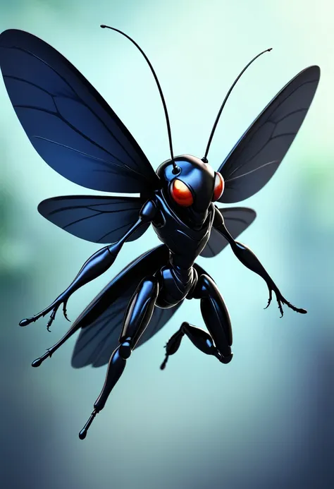 black, insect, bug, cartoony, wings, flying, dark