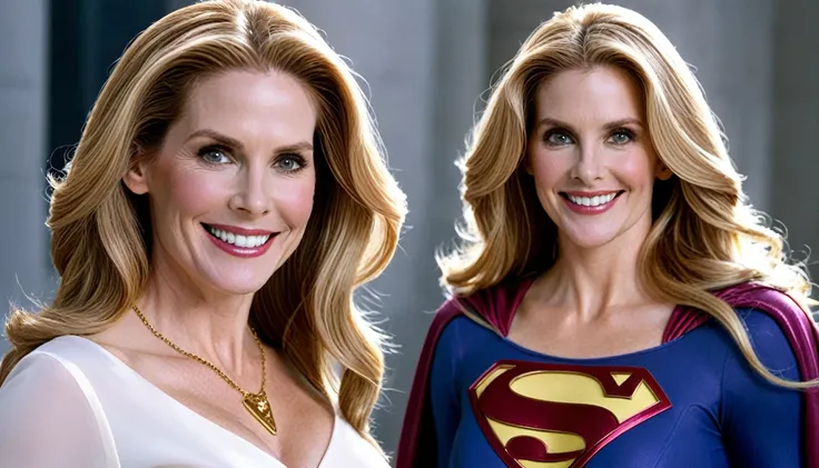 strong julie hagerty supergirl smile(((white plum in hair))); big and strong breasts. hd. photograph, ((realism)), extremely hig...