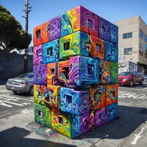 f4b14n san francisco rainbow cube graffiti