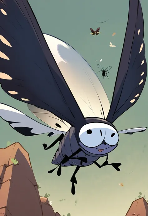 black, insect, bug, cartoony, wings, flying, dark