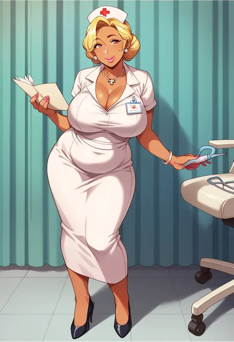 , milf, gilf, larger female, blonde, gyaru, wrinkles, aged, female surgeon, surgery, medic, nurse, hospital, compassion, lovely ...