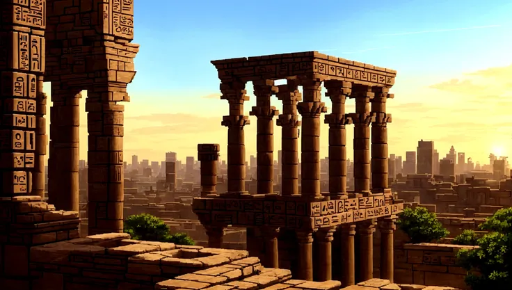 memphis, ancient egypt, walls, overlooking, city, beautiful