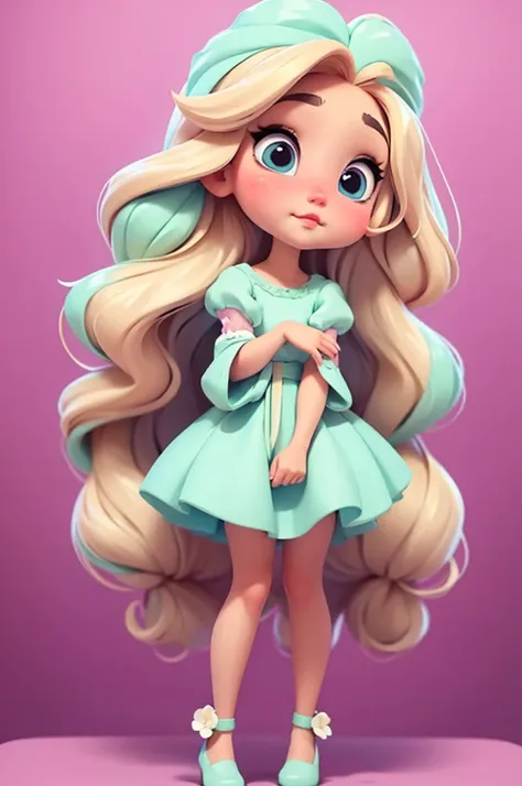 imagem de alta qualidade de uma boneca chibi ariana grande: boneca chibi ,illustration,detalhes delicados,pose encantadora,lovel...